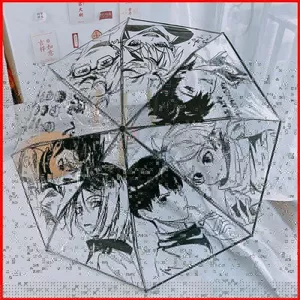 ST2 Haikyuu!! Ô trong suốt Trifold Ô tay cầm thẳng tự động Anime Sunny Rainy UV Protection Umbrella