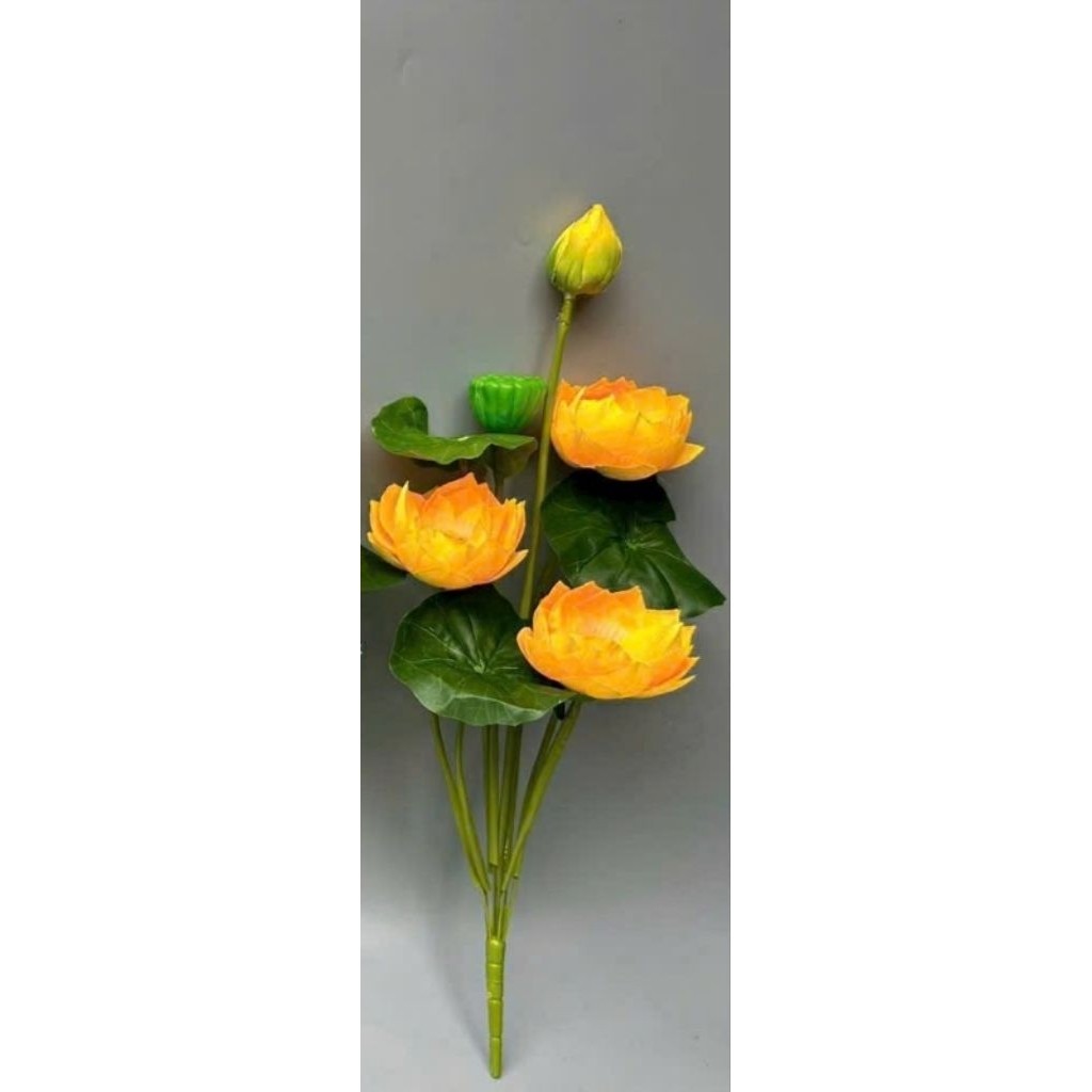 (1 cành/chùm) cành hoa sen giả dùng làm đạo cụ múa biểu diễn văn nghệ, Đạo cụ phụ kiện Nguyễn Nhật