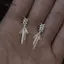 AqToCna 1 Cặp Gothic Phụ Kiện Punk Thắt Nơ Bông Tai Màu Bạc Hợp Kim Chữ Thập sel Thoáng Mát Đảng Tòn Ten Bông Tai Cho Nữ Món Quà Trang Sức AqToCna