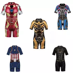Trẻ Em Người Sắt Người Nhện Captain America Optimus Prime Bumblebee Đồ Bơi Một Mảnh Chống Nắng Nhanh Khô