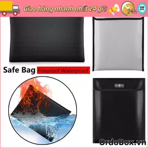 Túi đựng tiền ORDOBOX có khóa kéo Thư mục chống cháy hai mặt chống nước