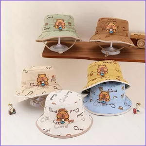 SQ11 Capybara Người Cá Mũ Thời Trang In Đa Năng Chống Gió Hoạt Hình Dễ Thương Trẻ Em Nắp Xô