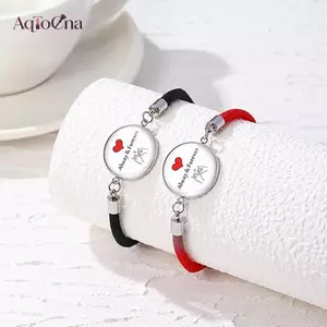 AqToCna 2 Cái / bộ Vòng Tay Cặp Đôi Bằng Thép Không Gỉ Dành Cho Nữ Người Yêu Dạ Quang Mặt Trời Mặt Trăng Dây Quyến Rũ Tình Bạn Ngày Lễ Tình Nhân Món Quà Trang Sức AqToCna