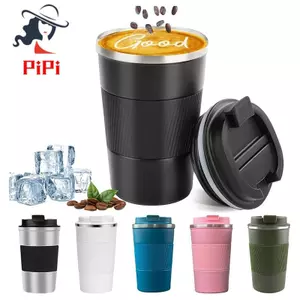 Cốc cà phê tái sử dụng 12 cốc bằng thép không gỉ OZ Cốc cà phê chống rò rỉ chống tràn (Đen)