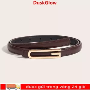 Thắt lưng khóa trượt kim loại DUSKGLOW, Thắt lưng da nam mỏng dành cho nữ, Thiết kế sang trọng Dây thắt lưng hợp thời trang đa năng