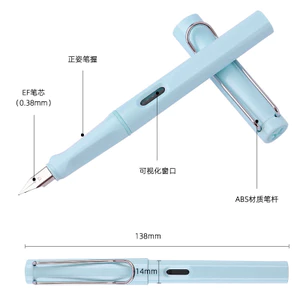 Bút viết học sinh 98576 | Bộ 2 bút kim loại nib Iridium | Bút viết tập viết chữ giữ tư thế đúng | Bút hút mực quà tặng