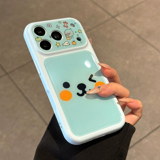 Phim Hoạt Hình Dễ Thương Ống Kính Máy Ảnh Màu Xanh Qoo Acrylic Ốp Lưng Điện Thoại iPhone 17Promax 17Pro 14 15 16 Pro Max 13 Chống Sốc Ngọt Ngào Nữ Tính Nữ Điện Thoại Di Động