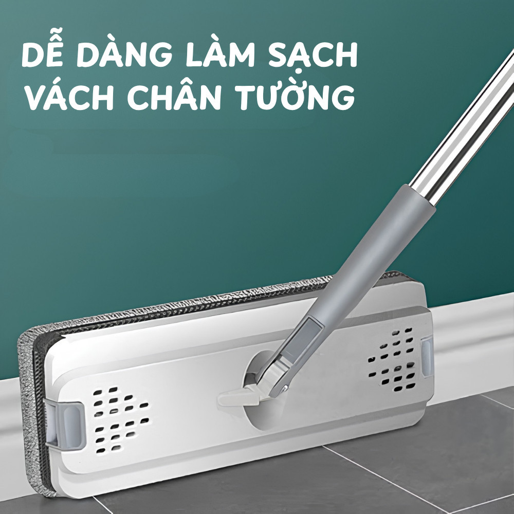 (BẢN NÂNG CẤP) Cây Lau Nhà Tự Vắt 360 Độ Kèm Xô Tiện Lợi Dino, Cây Lau Sàn Thông Minh Cán Thép Không Gỉ