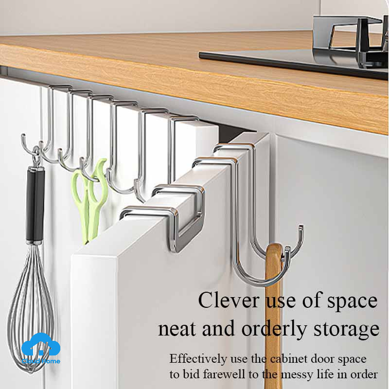 🌤️COD🌤️Móc treo đa năng inox 304 hình chữ s, treo áo khoác và đồ dùng nhà bếp, gắn cửa tủ, chất liệu thép không gỉ