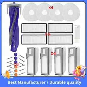 Bộ thay thế dự phòng máy hút bụi- Bàn chải chính, Bàn chải bên, Bộ lọc túi bụi, Vải lau nhà (20 CÁI) cho Freo Z10 / Z10 Ultra