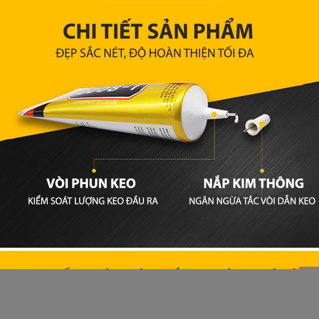 Keo dán đa năng siêu chắc E8000 Dán Thủ Công Handmade,Keo Dẻo Acrylic Dán Gioăng Màn hình điện thoại
