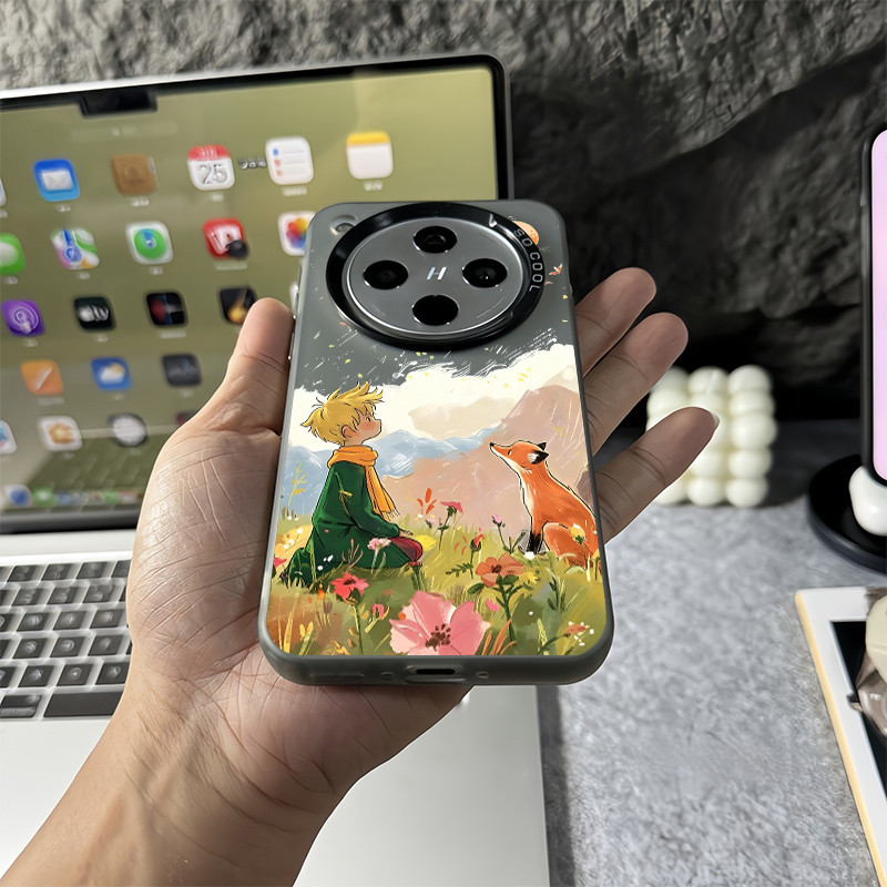 Ốp điện thoại cứng mờ hình Hoàng tử bé và hoa hồng cho Oppo Find X9 Ultra X9 Pro X8 Ultra X8 Pro X8S + X7 Ultra / Vỏ Oppo chống sốc