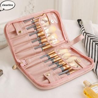Túi đựng cọ trang điểm CLEARLINE, Hộp đựng mỹ phẩm chống thấm nước dung tích lớn, Màu kem bền 20 lỗ Túi đựng dụng cụ làm đẹp