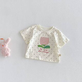 (1-8Yrs) Bé Gái Ren Ruffle Hem Cotton Tay Ngắn Mùa Hè Ngọt Ngào Phong Cách Công Chúa Dễ Thương Cho Bé Tập Đi Áo Sơ Mi Thường Ngày