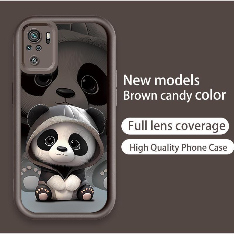Ốp Lưng Cho Redmi Note 10 10S Pro Max 4G POCO M5S Phim Hoạt Hình Silicon ins Vỏ Điện Thoại Mềm TPU Cặp Đôi Gấu Trúc Mắt Thiên Thần Ốp Lưng Chống Sốc