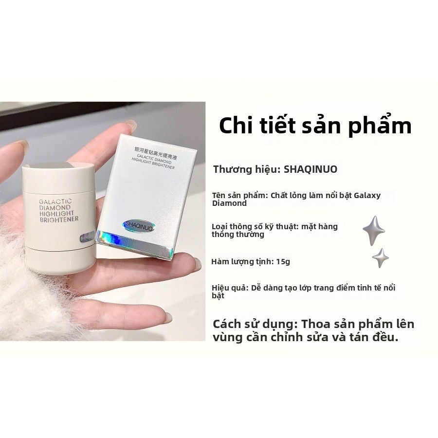 SHAQINUO Chất lỏng làm sáng độ bóng cao, Phấn mắt ngọc trai nổ, Phấn mắt ngọc trai mịn làm sáng