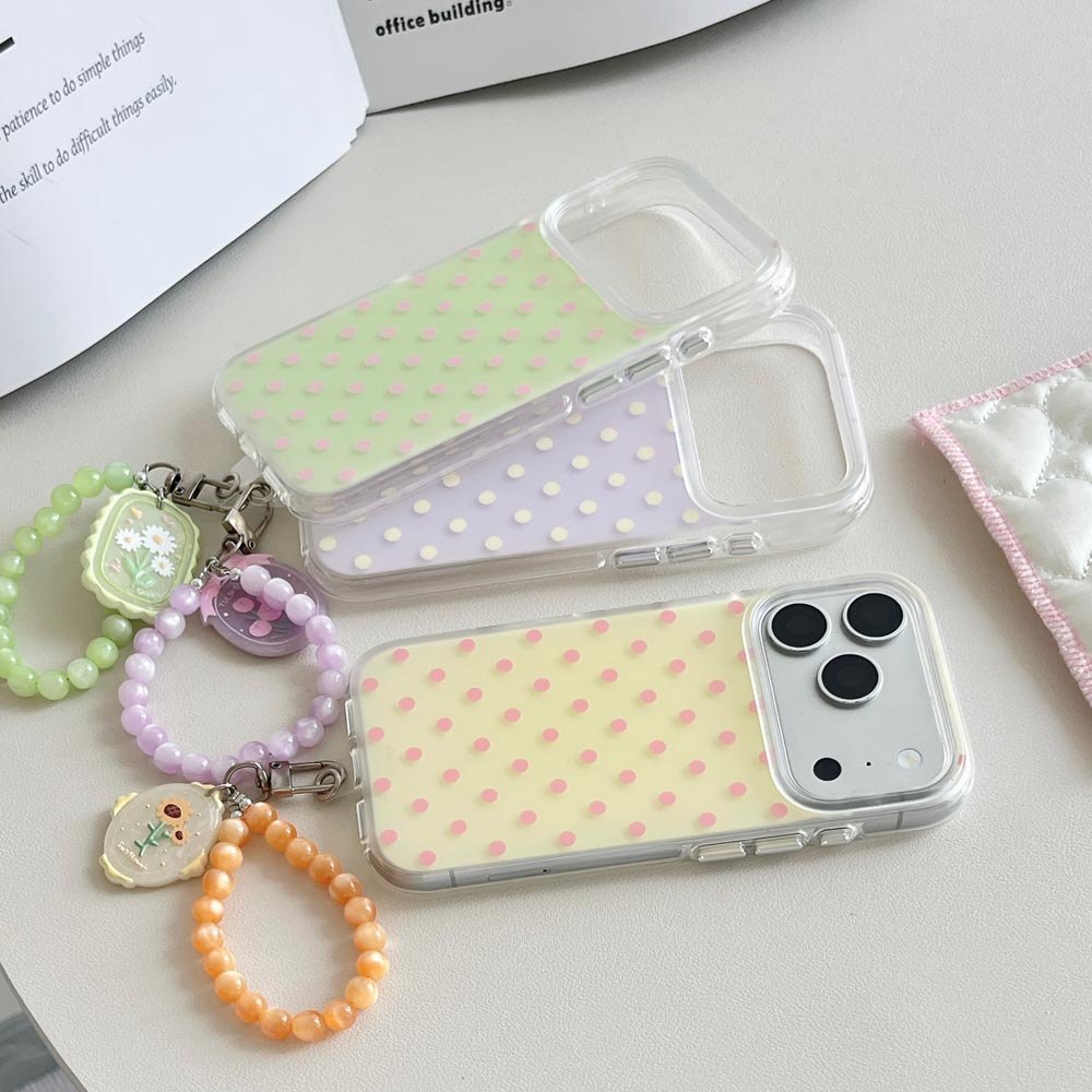 Ốp lưng cứng Tương thích với iPhone 13 14 14Pro 14ProMax 15 15Pro 15ProMax 16 16Pro 16ProMax 17 17Pro 17ProMax Ốp họa tiết chấm bi