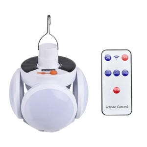Đèn cắm trại năng lượng mặt trời Đèn lều di động Bóng đèn LED gấp Đèn cắm trại có thể sạc lại USB có móc treo
