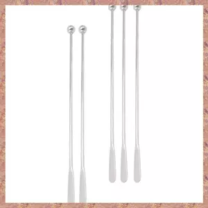 5 Chiếc Có Thể Tái Sử Dụng Swizzle Sticks Cà Phê Khuấy Đồ Uống Thanh Khuấy Bằng Thép Không Gỉ Cocktail Swizzle Stick Bạc Thẳng Rod Blender (R F C V)