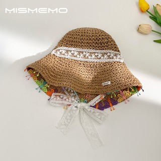 Mũ rơm ren hoa Misemo mùa hè, che nắng tiện lợi cho kỳ nghỉ biển