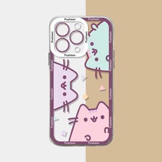 Vỏ Mèo Pusheen Dễ Thương Ngộ nghĩnh Cho Iphone 17 Air 17 Pro Max 14 15 16 Pro Plus Vỏ Mềm Trong Suốt Họa Tiết Hoạt Hình Silicon Trong Suốt TPU Mắt Thiên Thần Chống Rơi