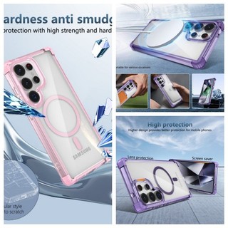 Ốp điện thoại Từ Tính Trong Suốt Chống Sốc Cho Samsung Galaxy S26 S25 S24 S23 S22 S21 Ultra Plus FE Vỏ Trong Suốt Sạc Không Dây Ốp điện thoại