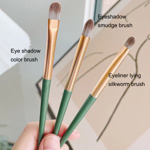 【Roshy】Bộ 3 cọ trang điểm mắt hình con tằm nằm cầm tay đa năng bộ cọ trang điểm dụng cụ trang điểm
