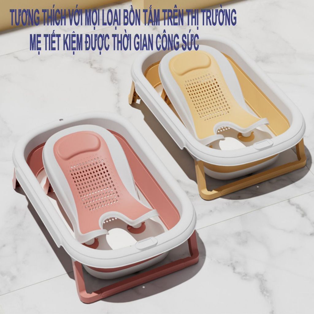 Ghế Tắm Đa Năng 2in1 GONHOUSE, Ghế Rửa Mông Sơ Sinh Có Chân Tự Đứng Gập Gọn, Chống Trượt, Thoáng Khí