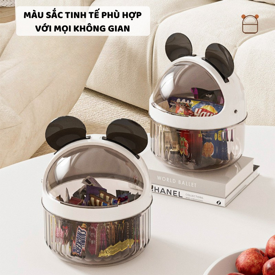 Hộp Trong Suốt Đựng Phụ Kiện Để Bàn ENODA HOME, Hộp Đựng Đồ Makeup, Văn Phòng Phẩm Có Nắp Decor Dễ Thương TR051