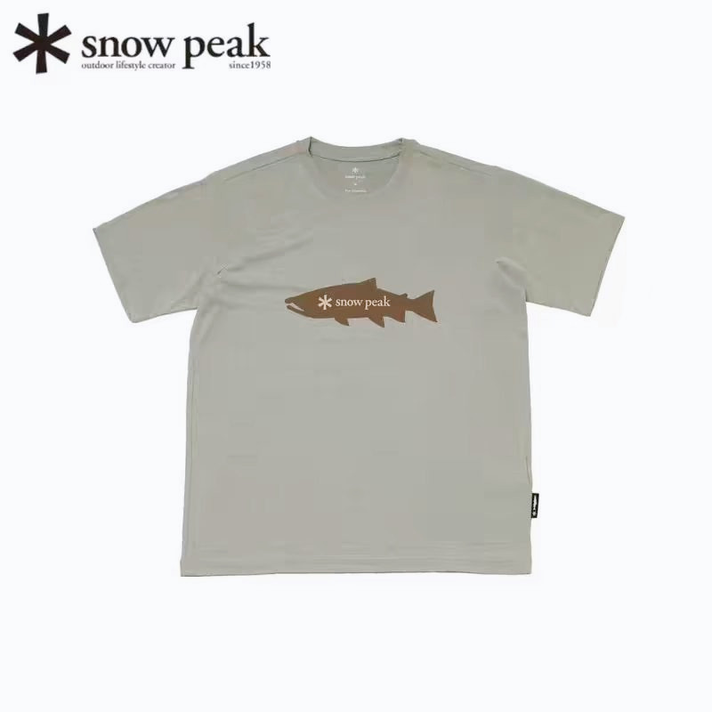 Áo thun Cotton ngắn tay in hình đỉnh tuyết, thích hợp cho Unisex