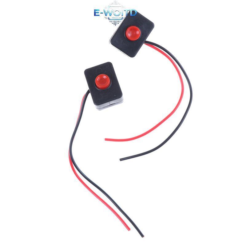 E-WOITD 2 Chiếc DC 12V 2A Đế Dính Nút Nhấn Hành Động Có Dây Công Tắc Cho Ô Tô E-WOITD