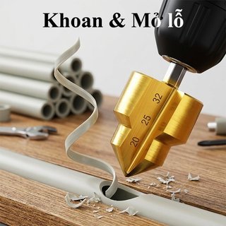 Mũi khoan sửa chữa ống PPR Bộ thép không gỉ phủ titan cho ống nước bị hỏng 20 25 32mm