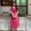 Đầm ren kiểu Pháp chữ A, tay phồng, chất liệu mỏng nhẹ, phù hợp mùa hè
