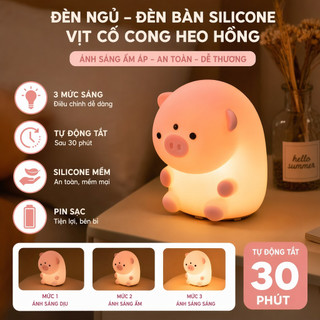 Đèn ngủ có thể sạc lại USB dễ thương Đèn cảm ứng silicon 3 hẹn giờ độ sáng Phòng ngủ Ký túc xá trẻ em
