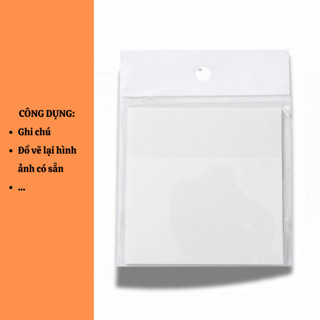 Giấy ghi chú trong suốt, chống thấm nước, tự dính; thích hợp để ghi chú và vẽ; có thể tái sử dụng.