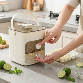 Máy làm đá viên di động Hai lớp PP cấp thực phẩm Phát hành nhanh Khay đựng tủ đông Nhà bếp