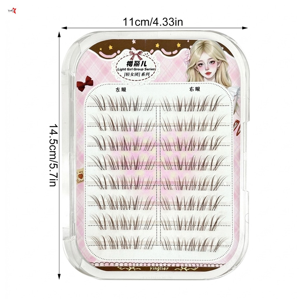 COD+Nhíp tặng kèm🎁 Mi cụm tự nhiên mắt nai C Curl 9-13mm mềm nhẹ không cộm dễ dán dùng hàng ngày