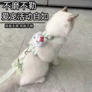 【Ready Stock】 CAT I-Shaped Model Hand Holding Rope out Anti-off Kitten Holding Dog Chest Back Cat Rope Adjustable Ragdoll Blue Cat 17f6