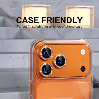 Kính bảo vệ camera iPhone đính đá lấp lánh kính cường lực chống trầy cho iPhone 11 12 13 14 15 16 17 Pro Max 17 Air