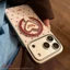 INS Giá đỡ điện thoại từ tính màu đỏ sang trọng của Pháp có gương cho vỏ nam châm và IPhone 13 15 16 17 Pro Max 14 Plus Giá đỡ vòng đeo tay có thể gập lại