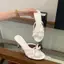 TT 2026 Thời Trang Mùa Hè Giày Nữ Mũi Mở Giày Sandal Satin Nơ Hoa Giày Sandal Cao Gót