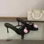 TT 2026 Thời Trang Mùa Hè Giày Nữ Mũi Mở Giày Sandal Satin Nơ Hoa Giày Sandal Cao Gót