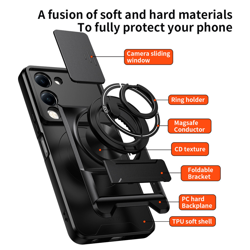 Thích hợp cho Vivo Y04 Y05 Y11D Y29S Y19 Y38 Y58 Y400 Y17 Y05 4G 5G 360 Giá đỡ vòng Vỏ điện thoại Dây buộc có vỏ máy ảnh Vỏ bảo vệ toàn diện chống sốc