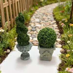 HFTOY 1 / 12 Nhà Búp Bê Mô Phỏng Cây Xanh Chậu Mẫu Nhà Búp Bê Trang Trí Cảnh Quan Sân Vườn Nhà Búp Bê Trang Trí Cây Cảnh Nhà ~