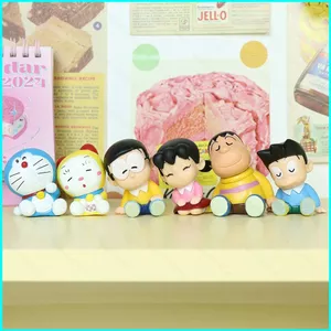 HT2 6 Chiếc Doremon Nhân Vật Hành Động Noramyaako Big G Nobita Nobi Shizuka Minamoto Honekawa Suneo Mô Hình Búp Bê Trang Trí Xe Hơi TH2