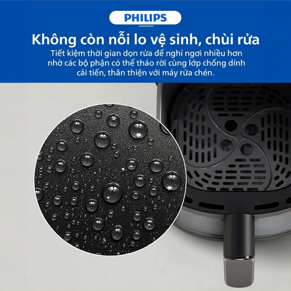 Nồi chiên không dầu Philips NA342/00 - Dung tích 7.2 lít - Điều khiển cảm ứng - Bảo hành 24 tháng