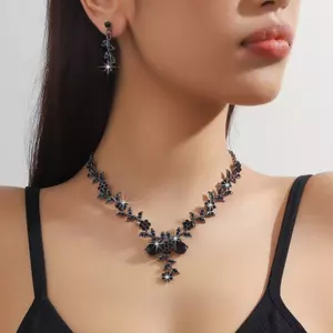 Cô Dâu Kim Cương Phụ Kiện Nhánh Lá Hoa Vòng Cổ Bông Tai Trang Sức Cưới Trang Sức 26.5.6