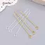 AqToCna 200 Chiếc 35 Mm Mini Dây Kim Loại Kẹp Mắt Đính Hạt Nhỏ Mở Đầu Mắt Chân Kim Cho DIY Thủ Công Bông Tai Phụ Kiện Trang Sức AqToCna