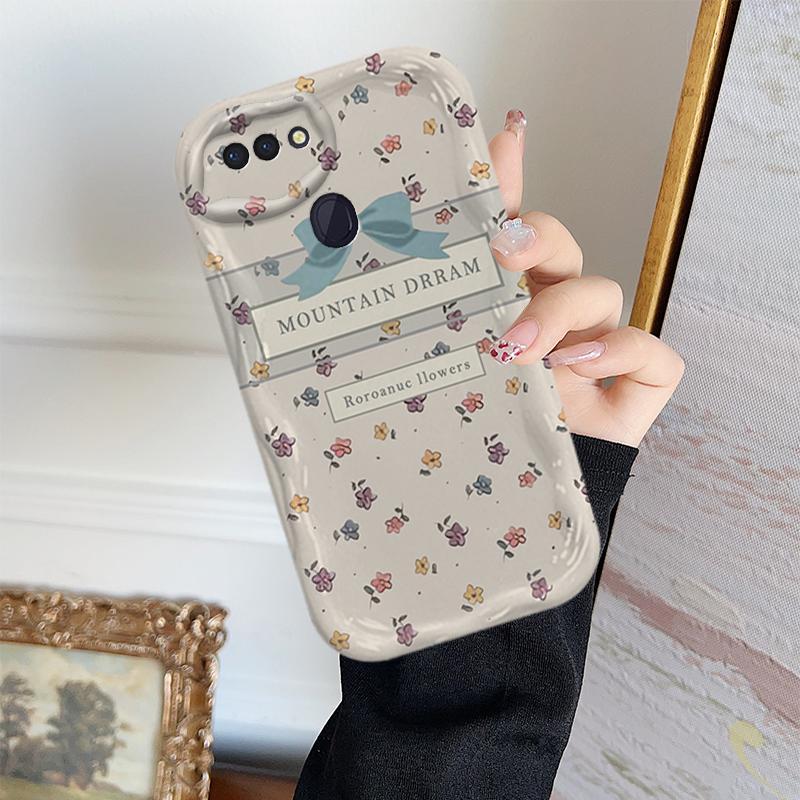 Ốp Lưng Cho OPPO A5S A12 F9 F9 Pro Phim Hoạt Hình Vỏ Kem Nơ Cặp Đôi Mềm TPU 3D Sóng Silicon Vỏ Điện Thoại