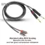apill ZJchao sang 1/4 Bộ chuyển đổi Dây kết nối âm thanh 1,5M Âm thanh nổi 6,35mm C A Phono Chèn Dây cáp có phích cắm mạ vàng cho micrô Bộ khuếch đại trộn mic